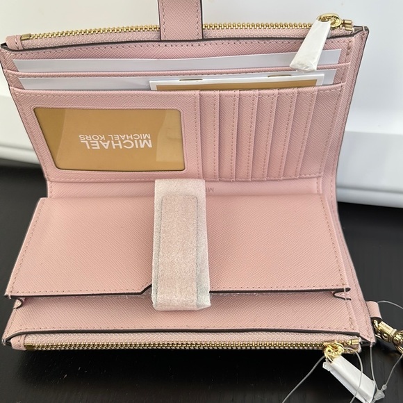 Michael Kors Jet Set double zip wallet phone case wristlet - Picture 8 of 9